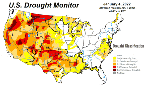 U.S. Drought Monitor map, 2022-2023.06